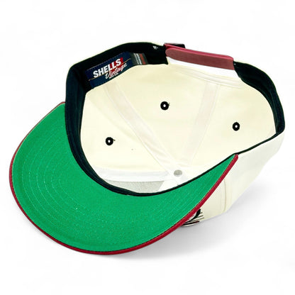 Oklahoma Snapback Hat - The Bozworth (Cream/Crimson)