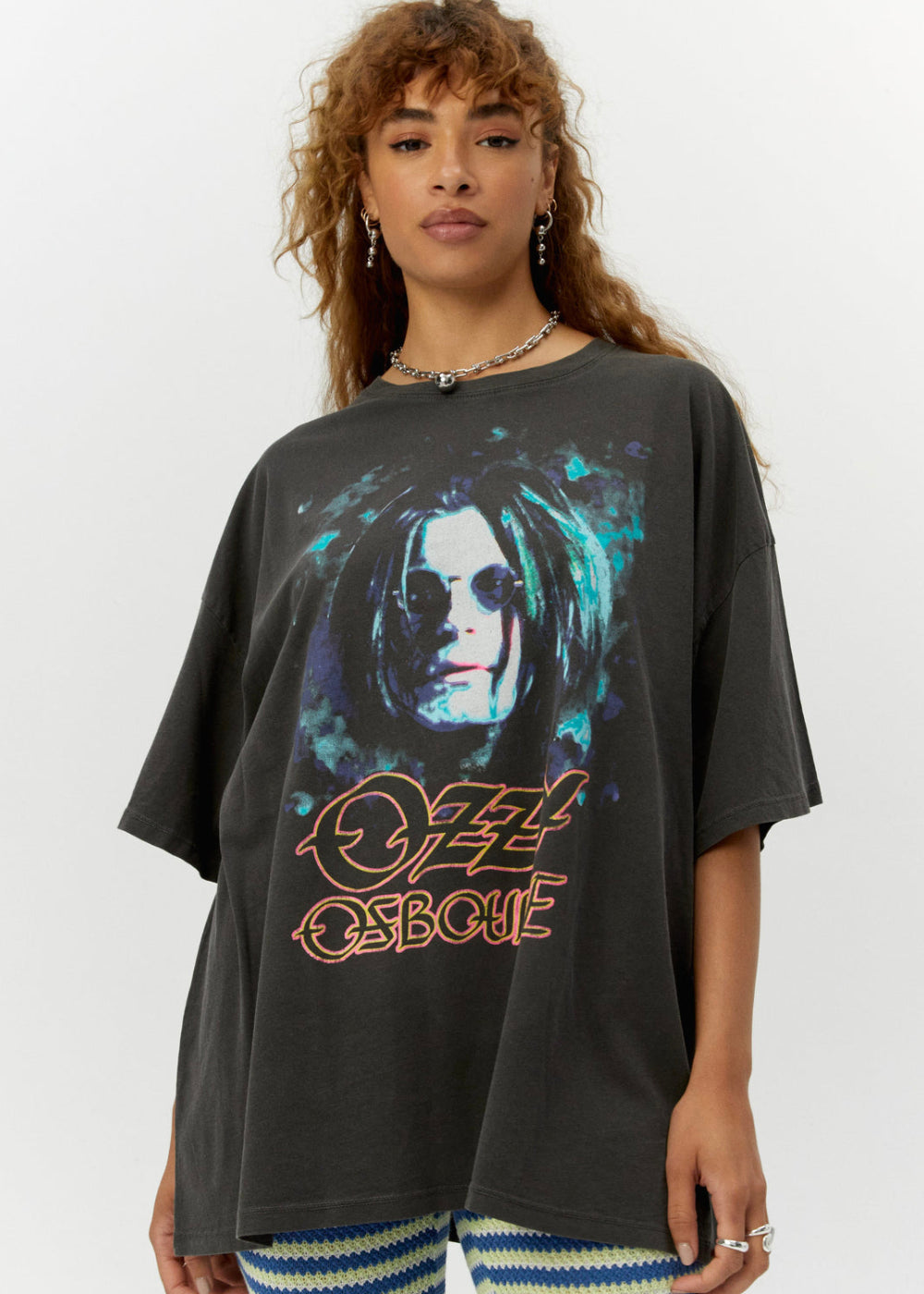 Ozzy Osbourne Oversized Band Womens Tee Shirt Black