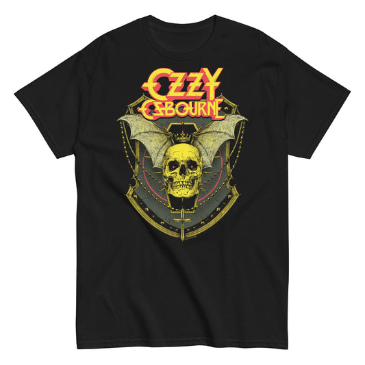 Ozzy Osbourne Bat Skull  Mens T Shirt Black