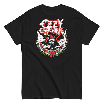 Ozzy Osbourne Christmas Officially Licensed Mens T Shirt Black