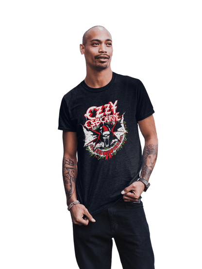 Ozzy Osbourne Christmas Officially Licensed Mens T Shirt Black