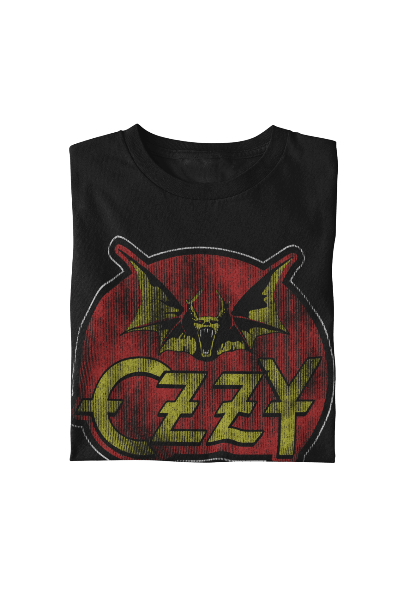 Ozzy Osbourne Flaming Bat Officially Licensed Mens T Shirt Black