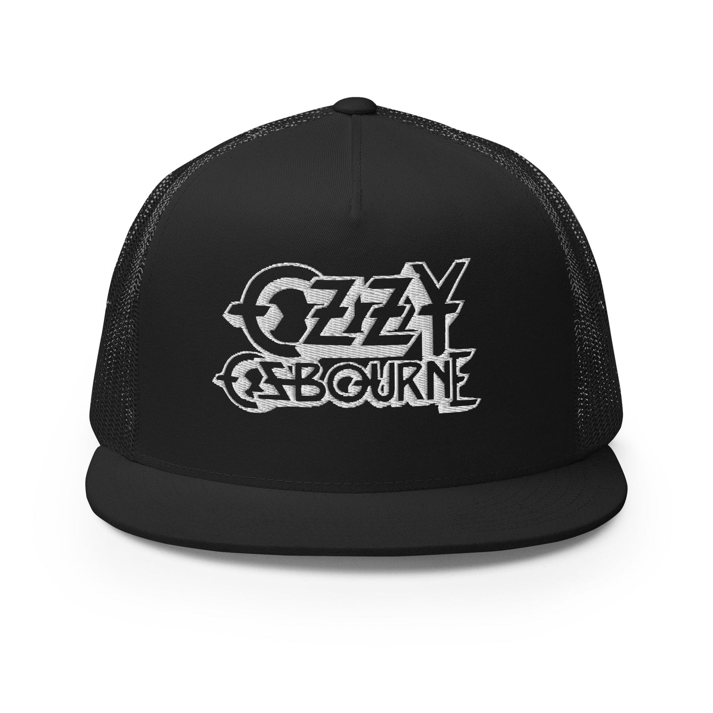 Ozzy Osbourne Flat Brim Snapback Trucker Hat Black