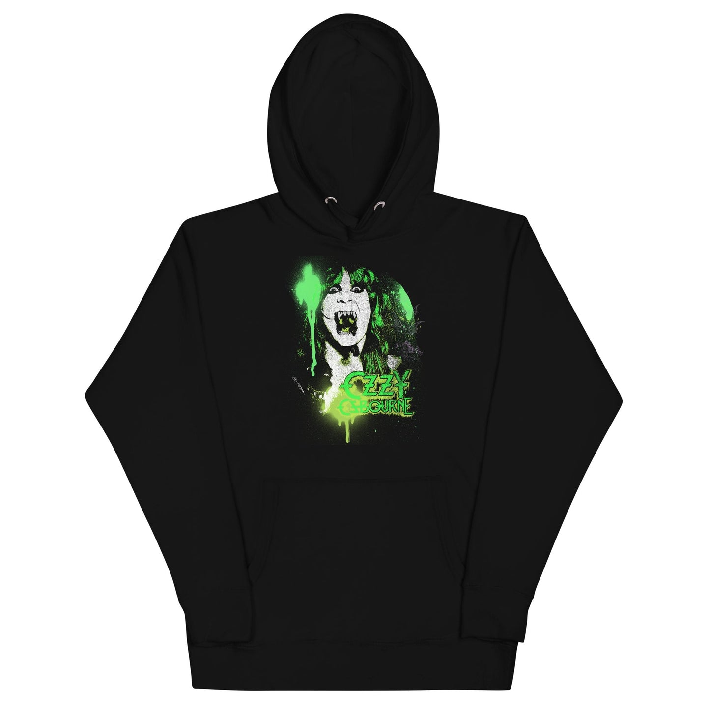 Ozzy Osbourne Green Screaming Mens Classic Officially Licensed Hoodie Black