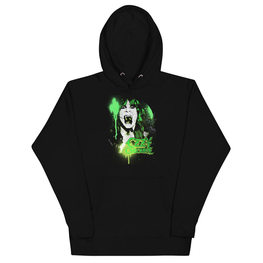 Ozzy Osbourne Green Screaming Mens Classic Hoodie Black