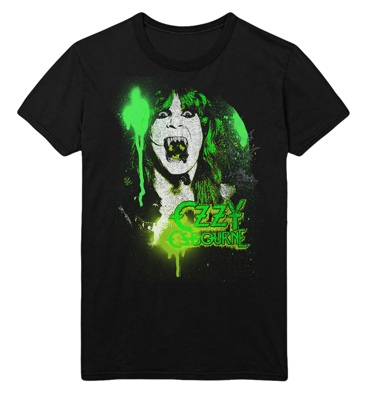 Ozzy Osbourne Green Screaming Officially Licensed Mens T Shirt Black