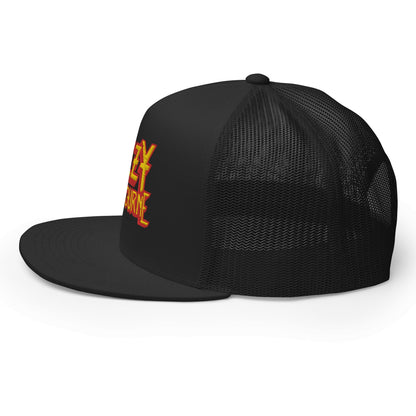 Ozzy Osbourne Logo Flat Brim Snapback Trucker Hat Black Officially Licensed