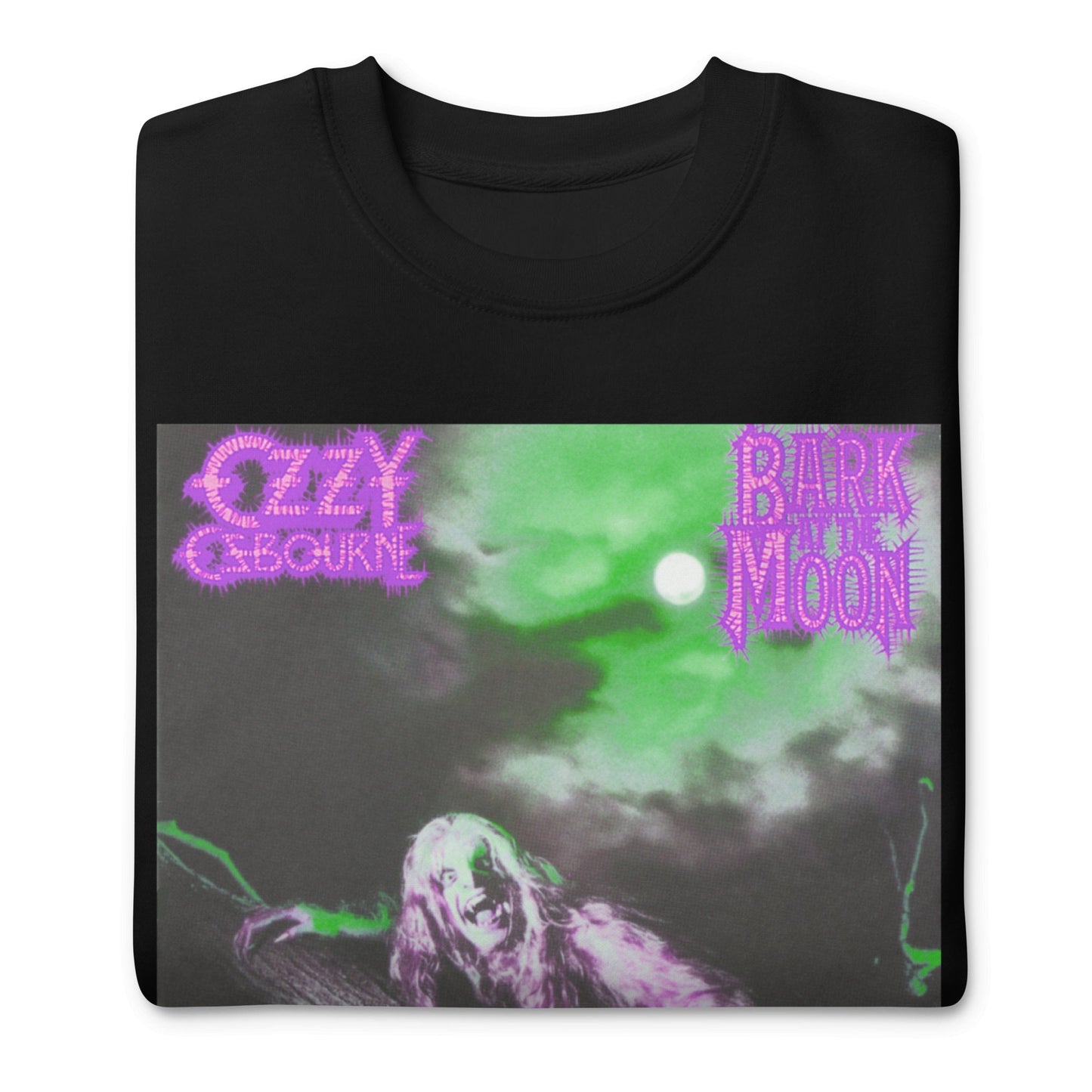 Ozzy Osbourne Neon Bark Jumbo Print Mens Sweatshirt Black