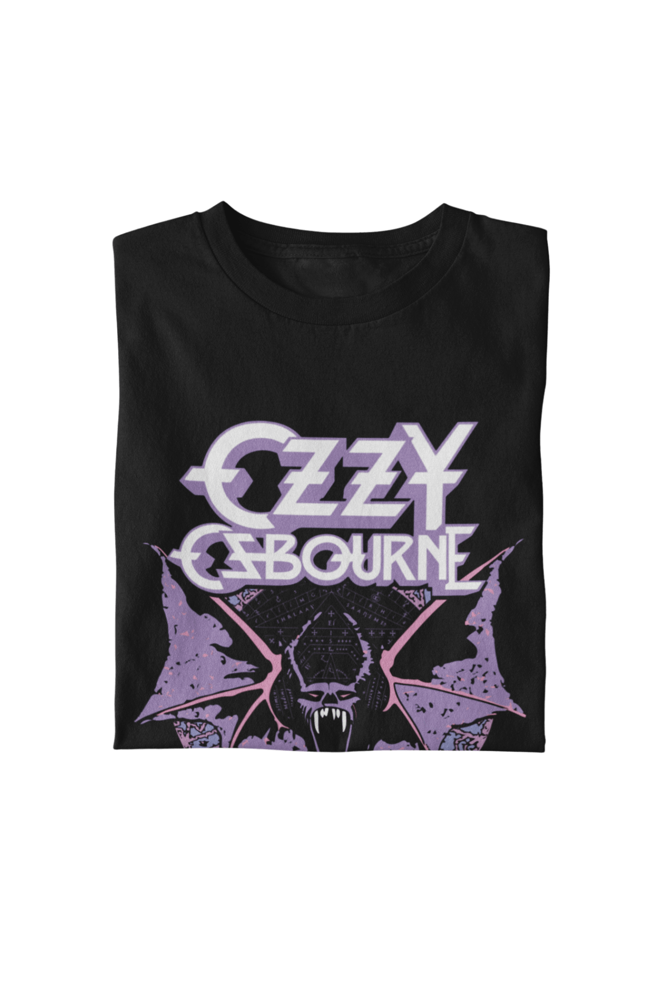 Ozzy Osbourne Purple Bat Officially Licensed Mens T Shirt Black