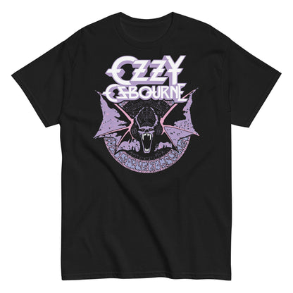 Ozzy Osbourne Purple Bat Officially Licensed Mens T Shirt Black