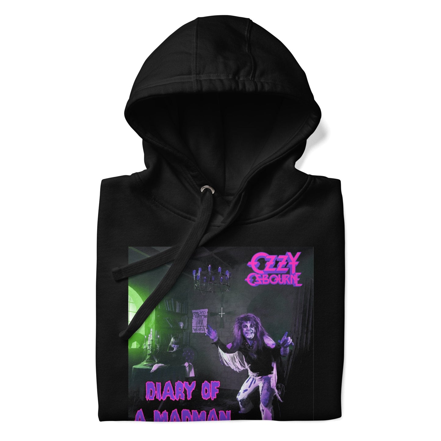 Ozzy Osbourne Purple Diary Mens Classic Officially Licensed Hoodie Black