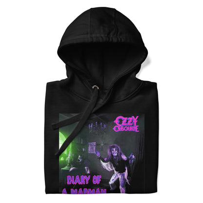 Ozzy Osbourne Purple Diary Mens Classic Officially Licensed Hoodie Black