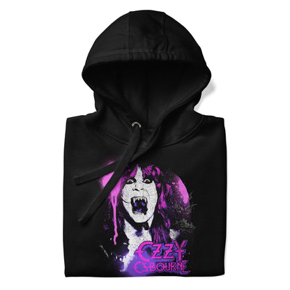 Ozzy Osbourne Purple Screaming Mens Classic Officially Licensed Hoodie Black