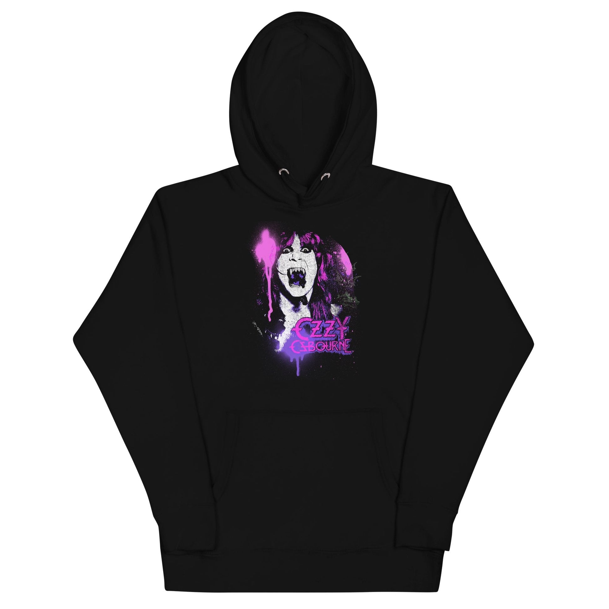 Ozzy Osbourne Purple Screaming Mens Classic Officially Licensed Hoodie Black