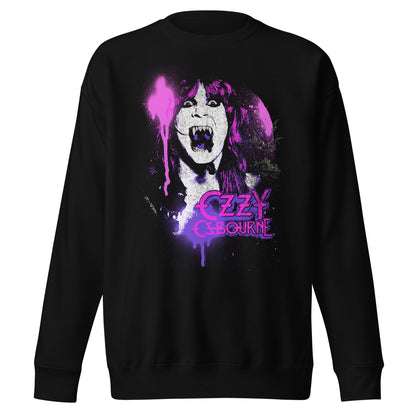 Ozzy Osbourne Purple Screaming Jumbo Print Mens Sweatshirt Black