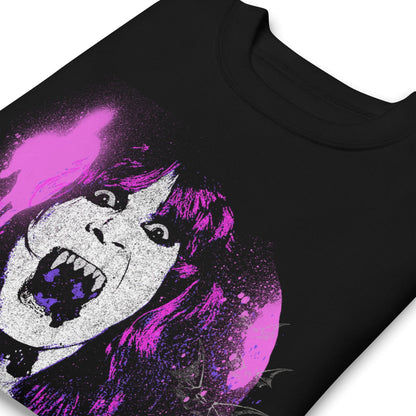 Ozzy Osbourne Purple Screaming Jumbo Print Mens Sweatshirt Black