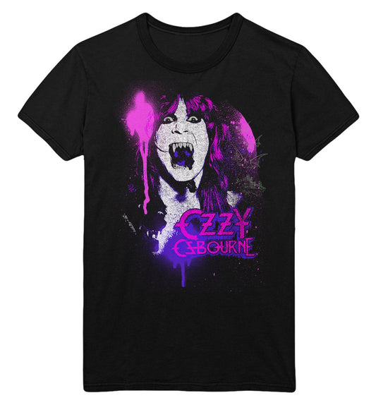 Ozzy Osbourne Purple Screaming Mens T Shirt Black