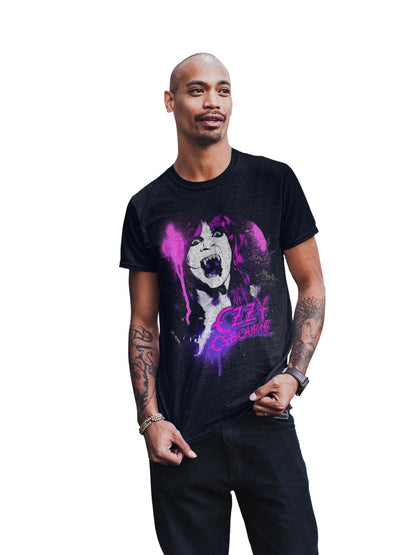 Ozzy Osbourne Purple Screaming Officially Licensed Mens T Shirt Black