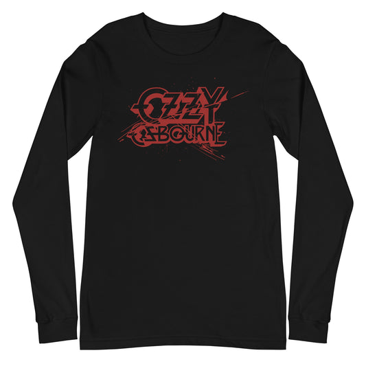 Ozzy Osbourne Blood Logo Mens Long Sleeve T Shirt Black