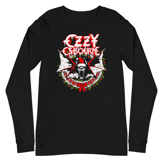 Ozzy Osbourne Christmas Mens Long Sleeve T Shirt Black