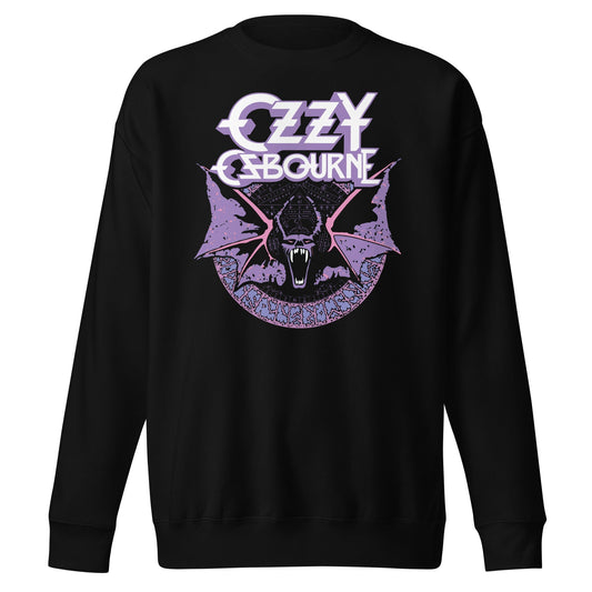 Ozzy Osbourne Purple Bat Mens Sweatshirt Black