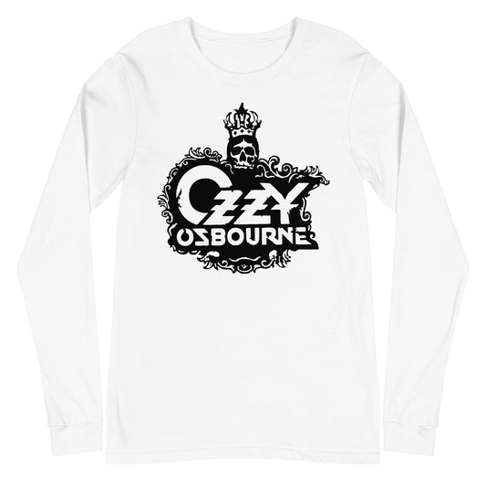 Ozzy Osbourne Gilded Logo Mens Long Sleeve T Shirt White