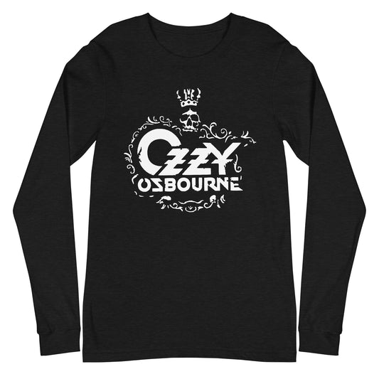 Ozzy Osbourne Gilded Skull Mens Long Sleeve T Shirt Black