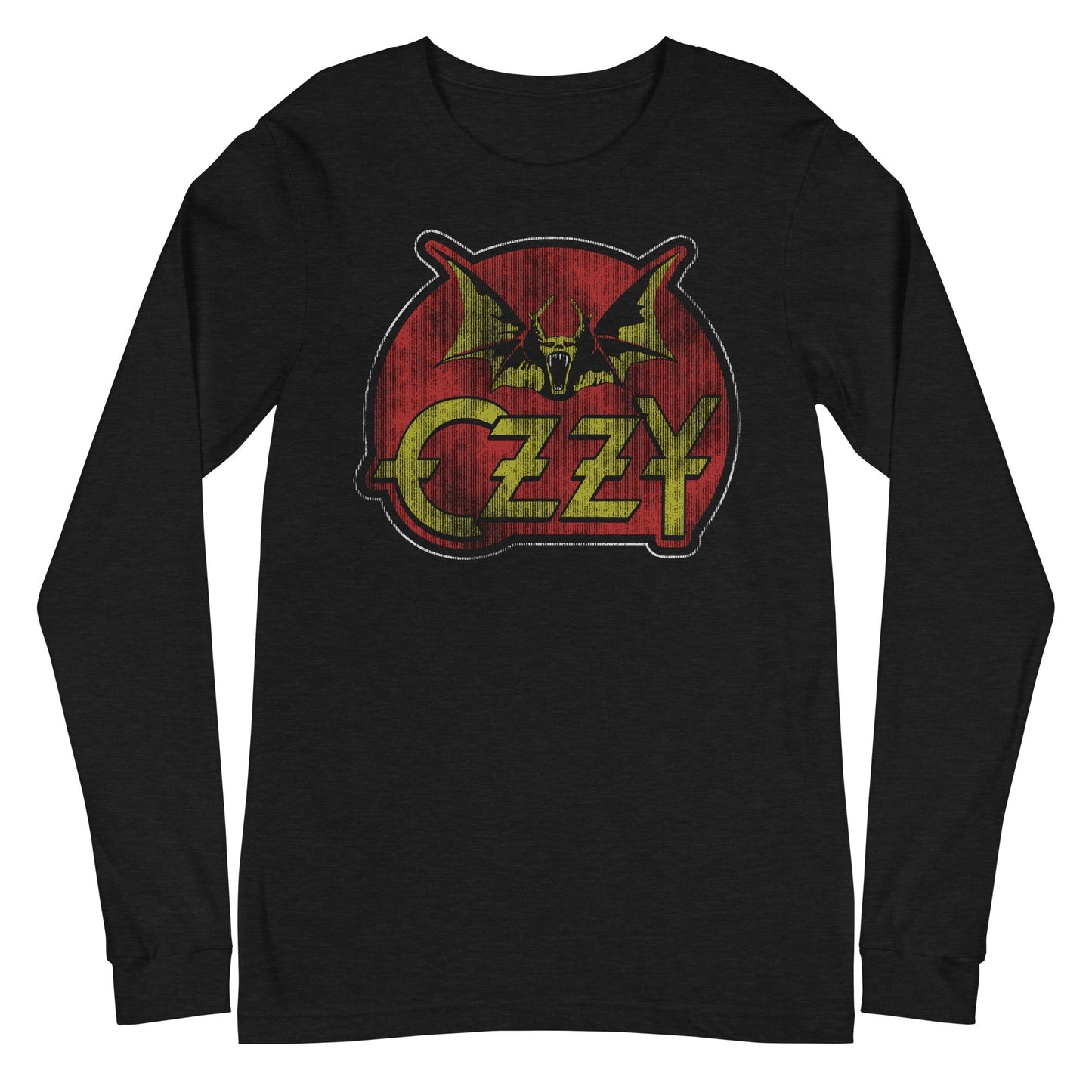 Ozzy Osbourne Flaming Bat Mens Long Sleeve T Shirt Black