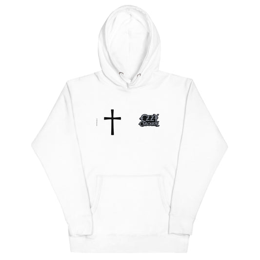 Ozzy Osbourne Cross Logo Mens Hoodie White