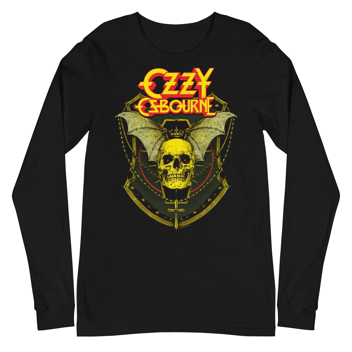 Ozzy Osbourne Bat Skull Mens Long Sleeve T Shirt Black