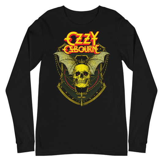 Ozzy Osbourne Bat Skull Mens Long Sleeve T Shirt Black