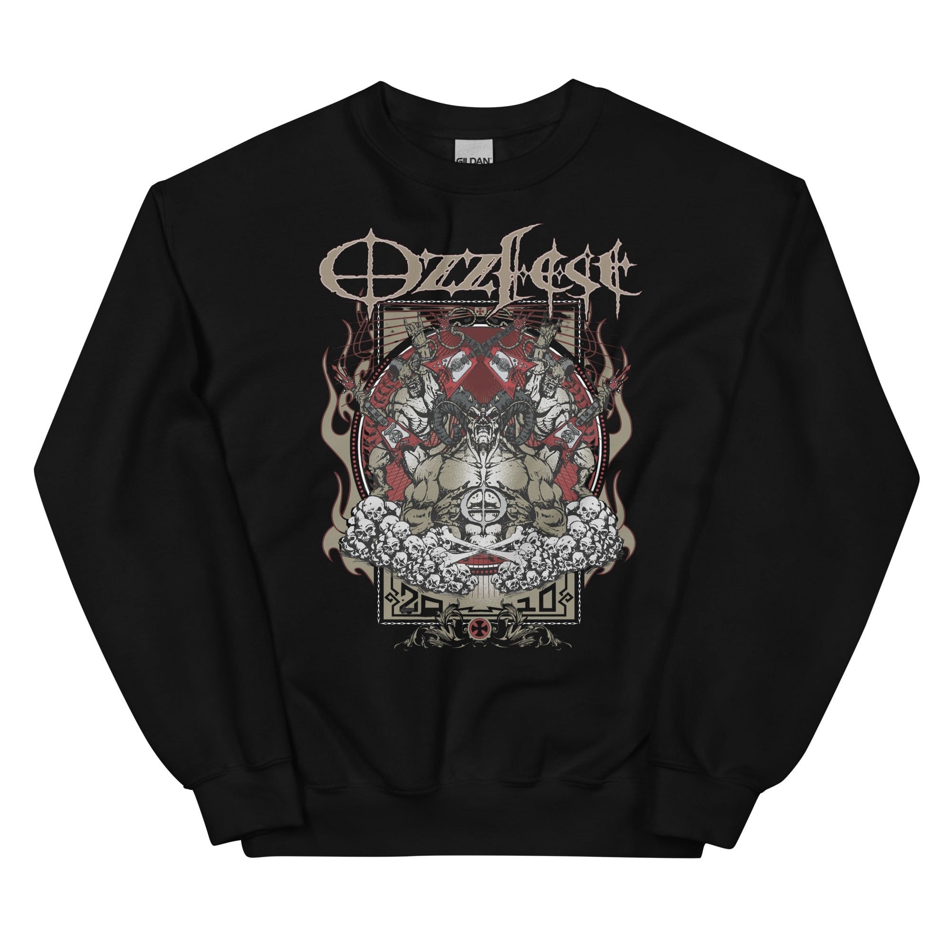 Ozzy Osbourne Vintage 2010 Ozzfest Officially Licensed Crewneck Sweatshirt Black