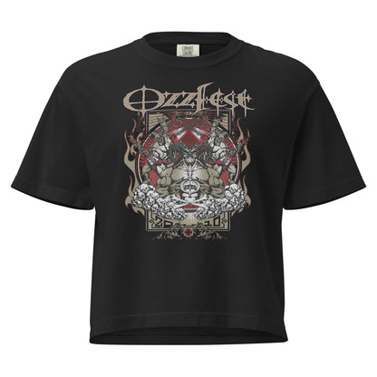 Ozzy Osbourne Vintage 2010 Ozzfest Mineral Wash Womens Crop Top Shirt