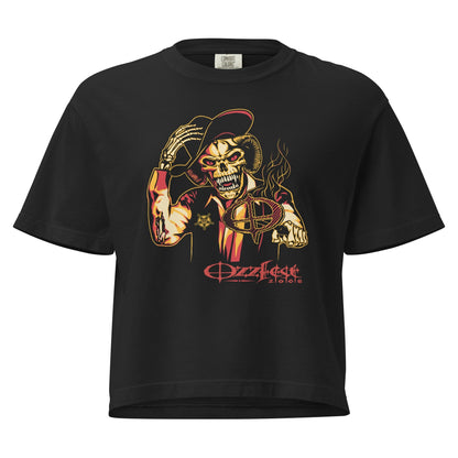 Ozzy Osbourne Vintage 2008 Ozzfest Mineral Wash Womens Crop Top Shirt