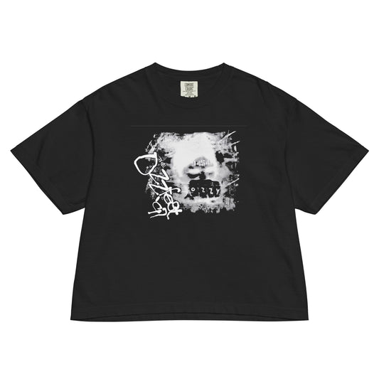 Ozzy Osbourne Fist Bump Mineral Wash Womens Crop Top Shirt