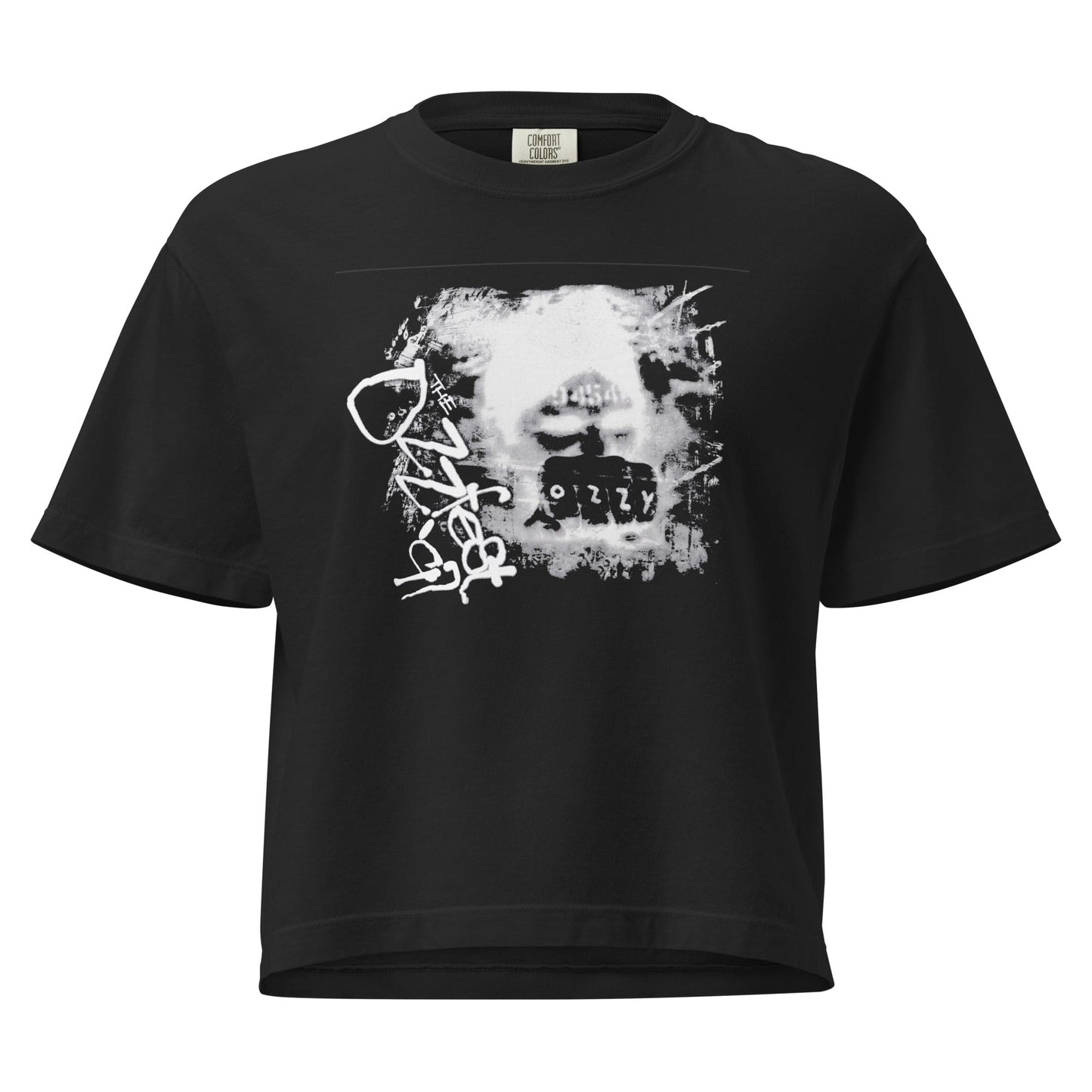 Ozzy Osbourne Fist Bump Mineral Wash Womens Crop Top Shirt