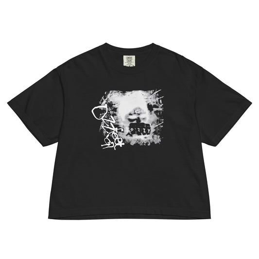 Ozzy Osbourne Fist Bump Mineral Wash Womens Crop Top Shirt