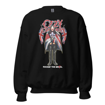 Ozzy Osbourne Rocking the Metal Officially Licensed Crewneck Sweatshirt Black