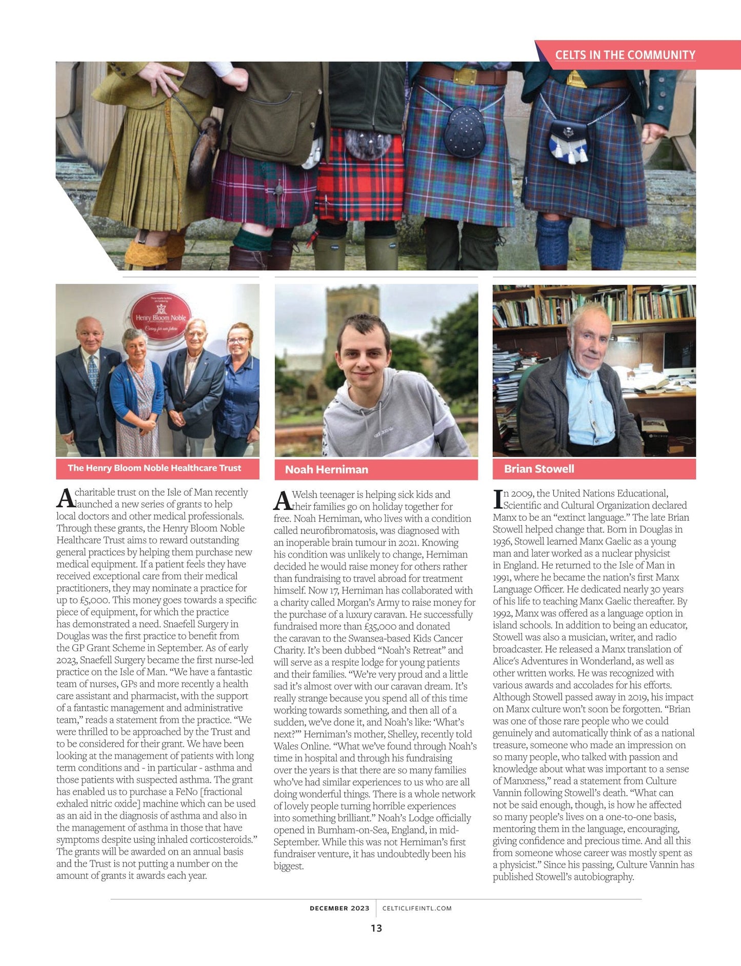 Celtic Life International - Holiday Traditions December 2023: Irish Comedian Joanne McNally, Jason Momoa, EU, Holiday Markets, Gift Guide, Christmas Recipes, Folklore, Scottish & Dutch Music!