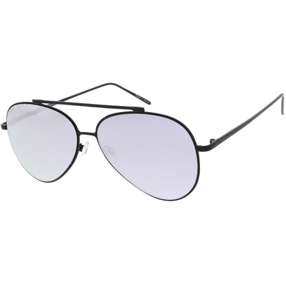 Retro Modern Mirrored Flat Lens Metal Aviator Sunglasses A318