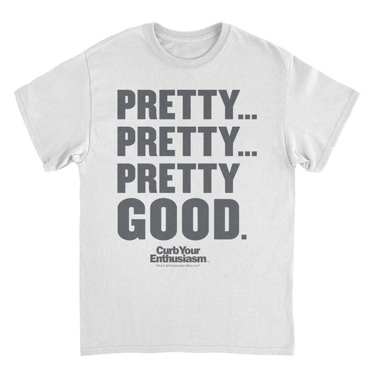 Curb Your Enthusiasm Pretty Pretty Pretty Good Gray Print Dark Heather Mens T Shirt Grey Officially Licensed