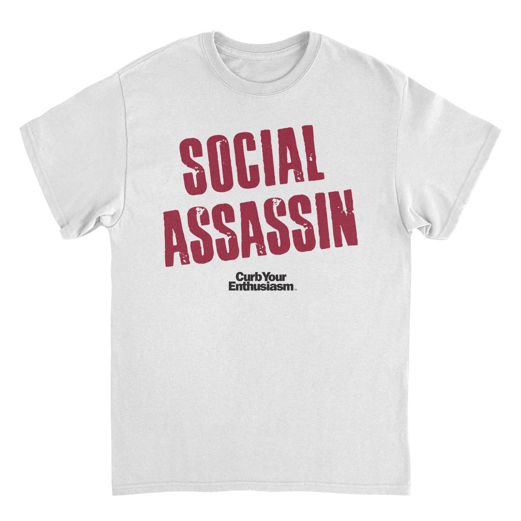 Curb Your Enthusiasm Social Assassin Mens T Shirt White