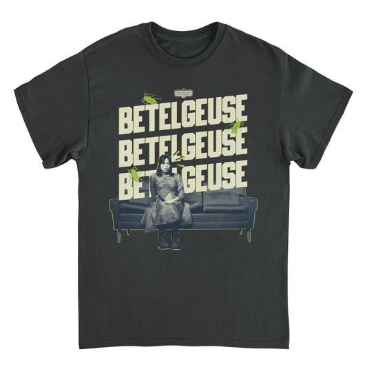 Beetlejuice Say It 3 Times Mens T Shirt Black Officially Licensed