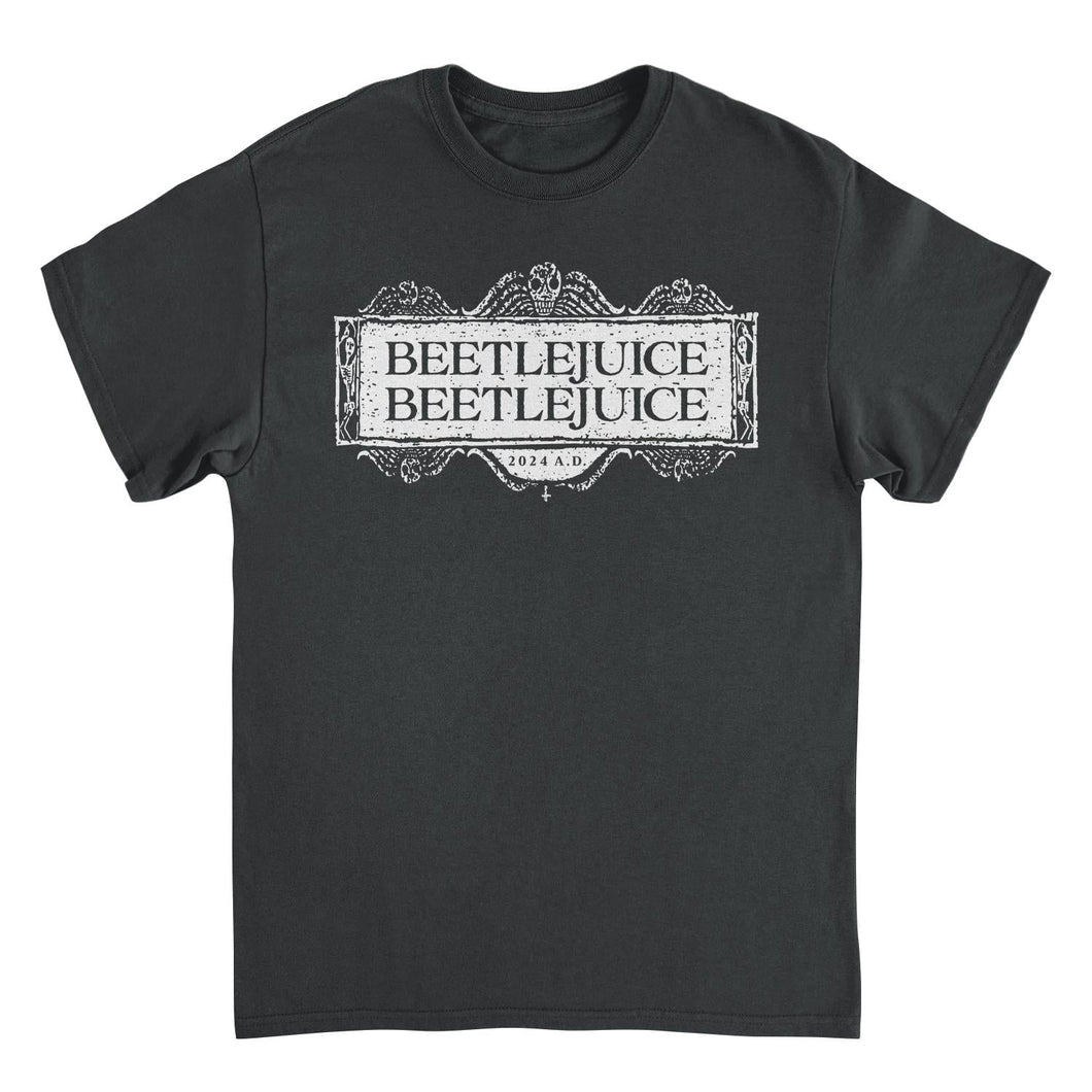 Beetlejuice Beetlejuice Beetlejuice Logo Mens T Shirt Black