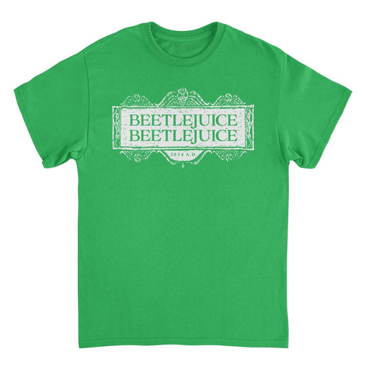 Beetlejuice Beetlejuice Beetlejuice Logo Mens T Shirt Irish Green Officially Licensed