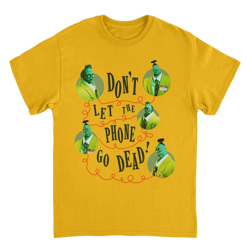 Beetlejuice Don't Let the Phone Go Dead Mens T Shirt Gold