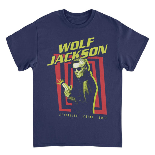 Beetlejuice Wolf Jackson Mens T Shirt Navy Blue Officially Licensed