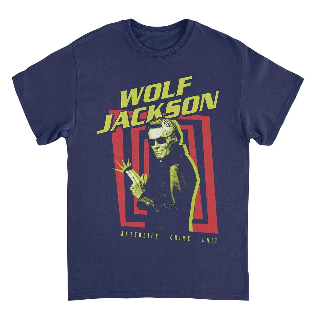 Beetlejuice Wolf Jackson Mens T Shirt Navy Blue