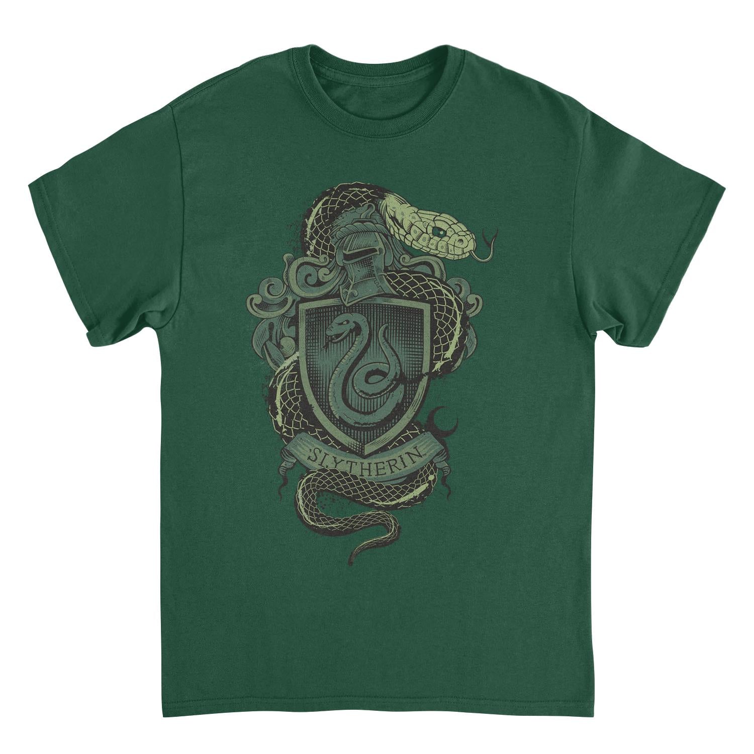 Harry Potter Slytherin Mascot Emblem Mens T Shirt Forest Green Officially Licensed