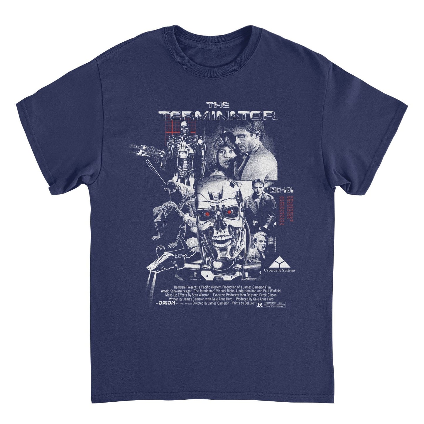 Terminator Movie Collage Mens T Shirt Navy Blue Officially Licensed